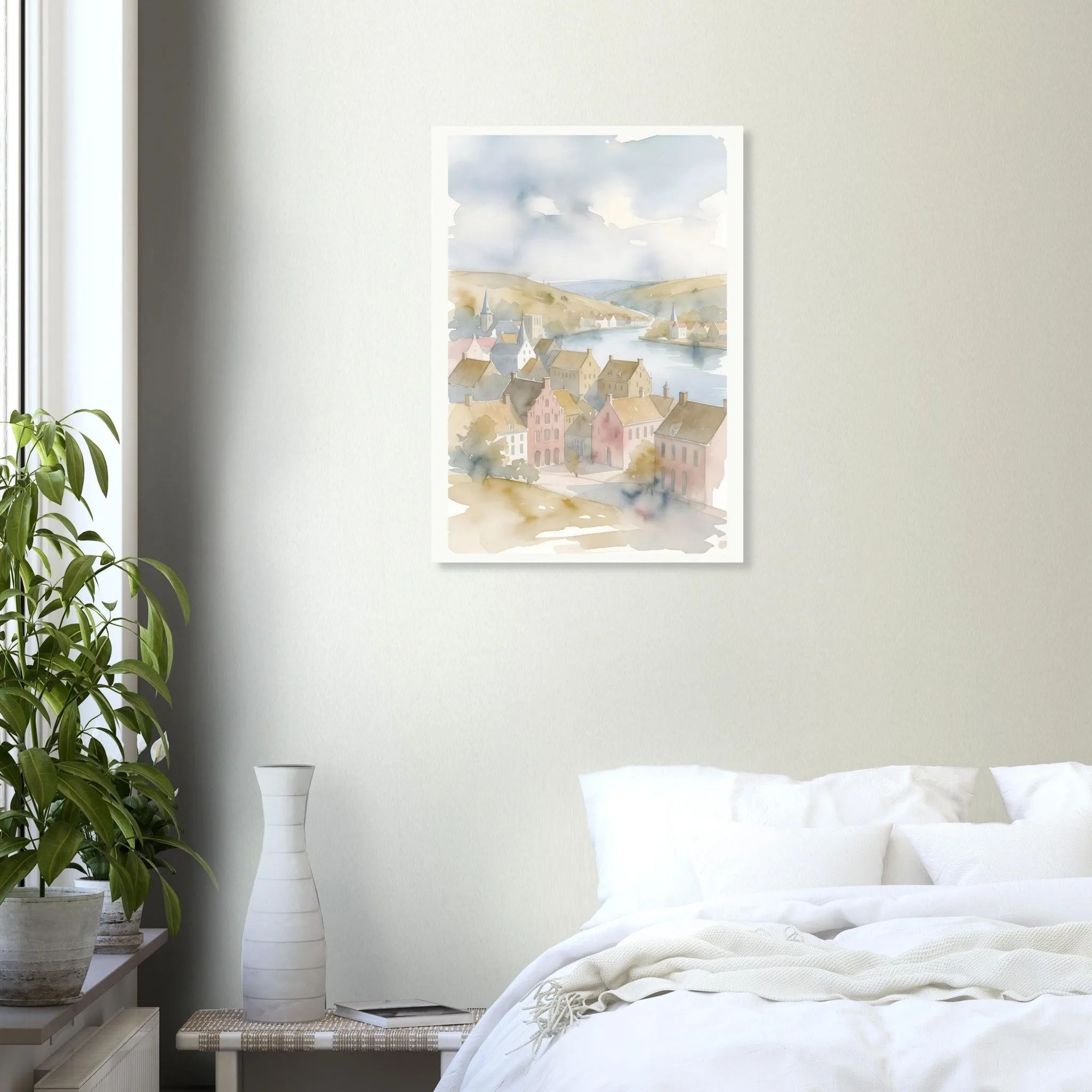 Watercolour landscape-Poster von Zwolle — warmes minimalistisches Motiv, ab 19 €