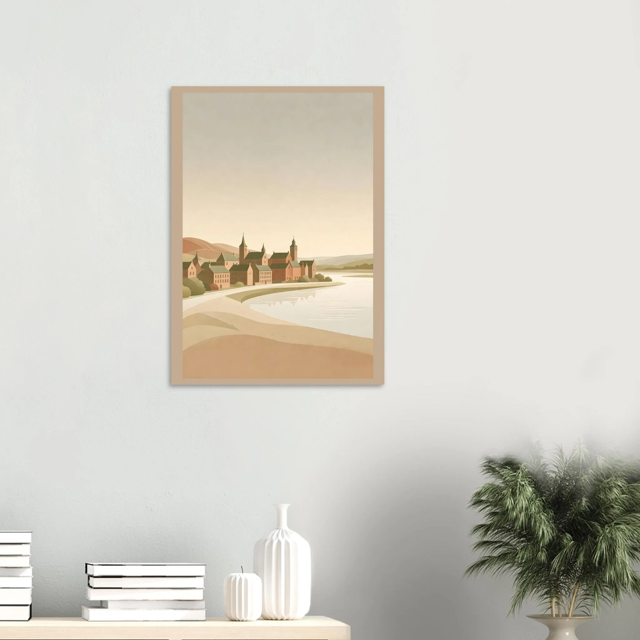 Flat vector illustration-Poster von Zwolle — warmes minimalistisches Motiv, ab 19 €