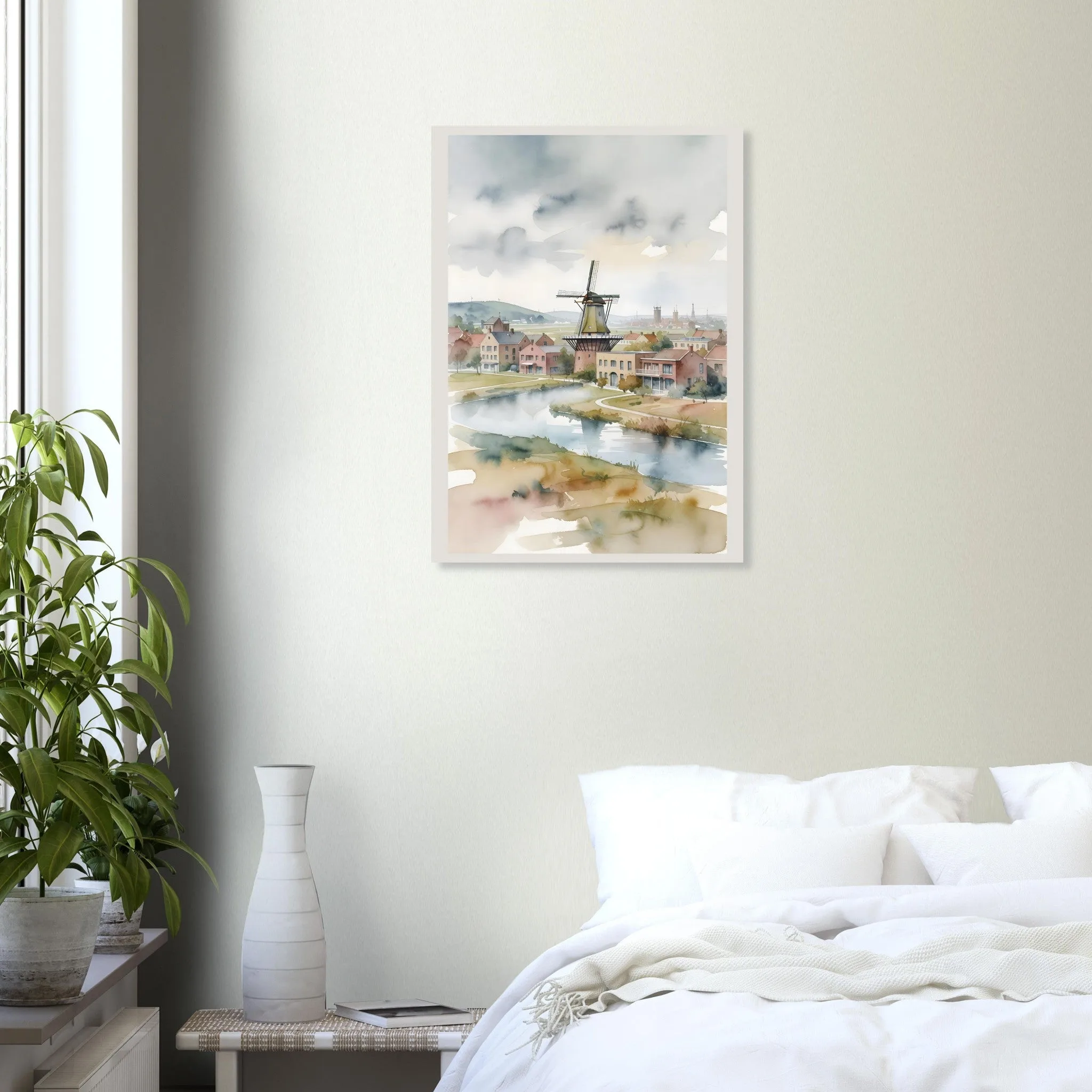 Watercolour landscape poster of Zoetermeer — warm minimalist design, from €19