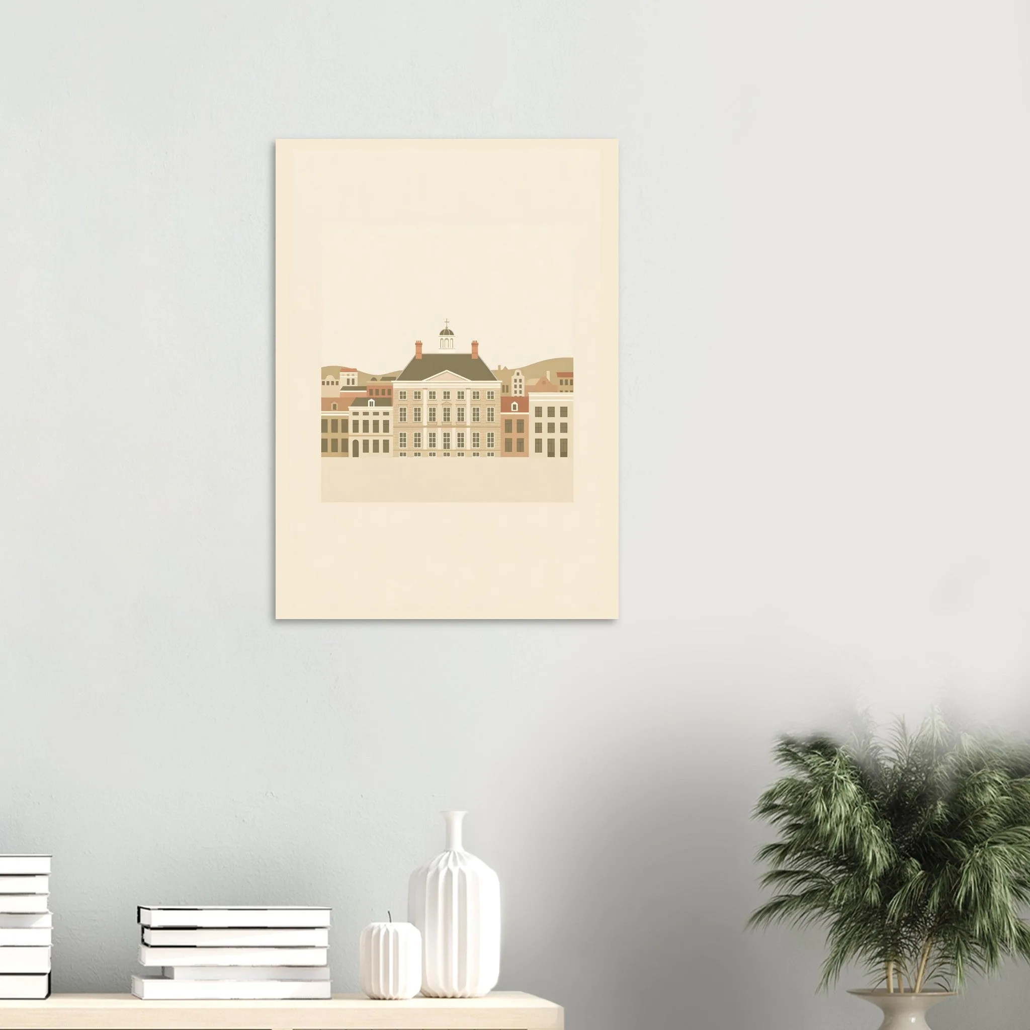 Flat vector illustration poster of Roosendaal — warm minimalist design, from €19