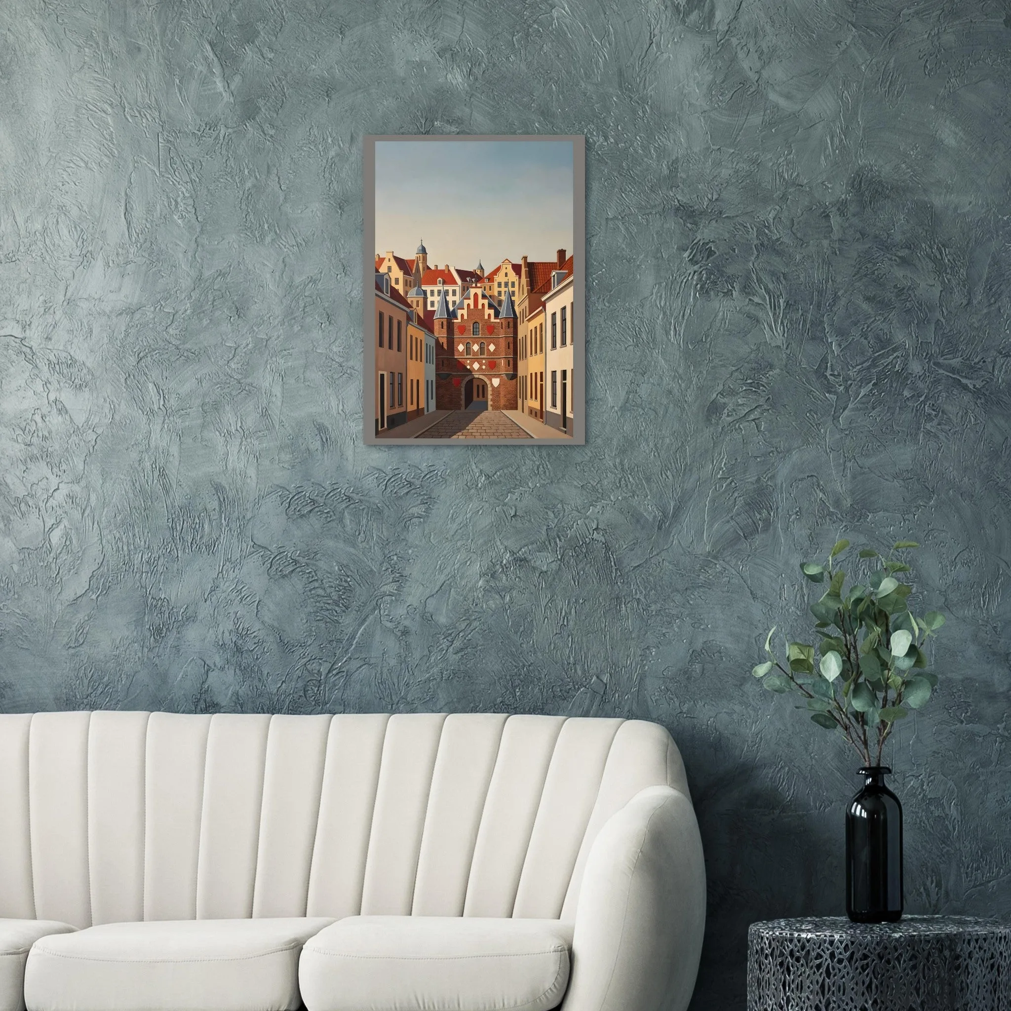 Vintage travel poster poster of Bergen op Zoom — warm minimalist design, from €19