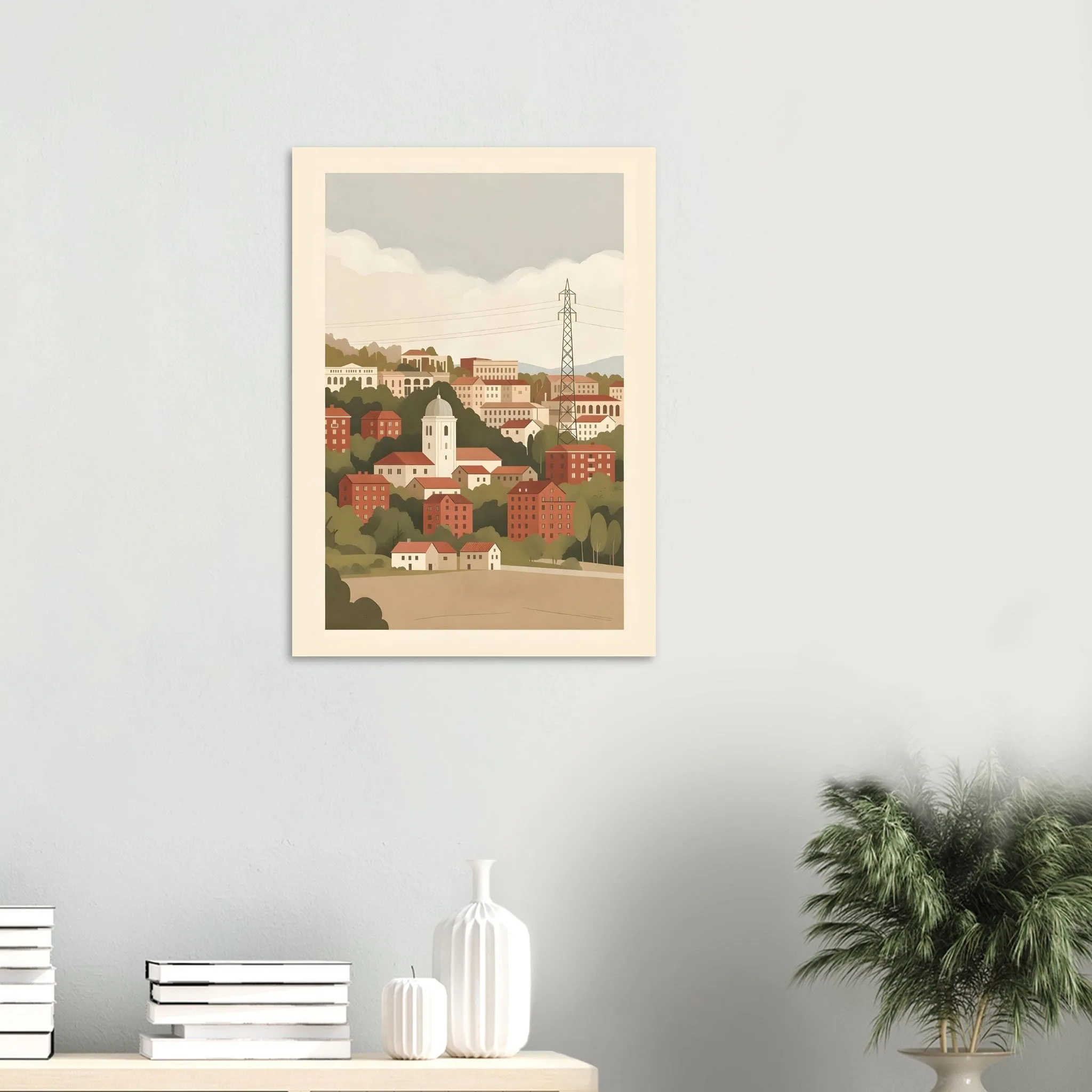 Flat vector illustration-Poster von Uddevalla — warmes minimalistisches Motiv, ab 19 €