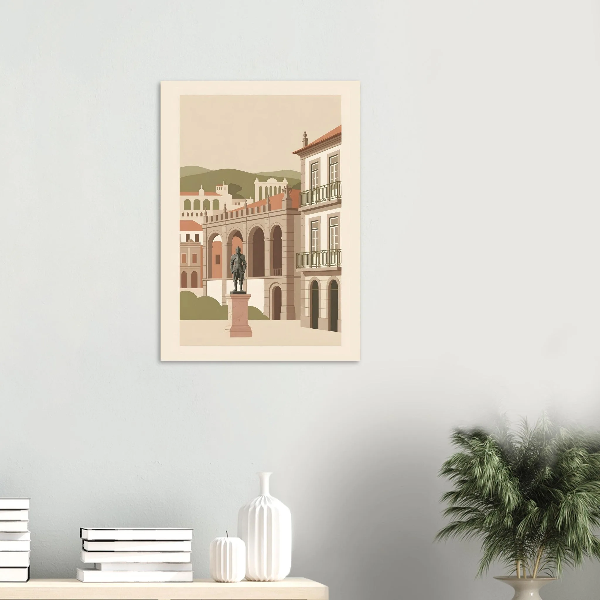Flat vector illustration poster of Guimarães — warm minimalist design, from €19