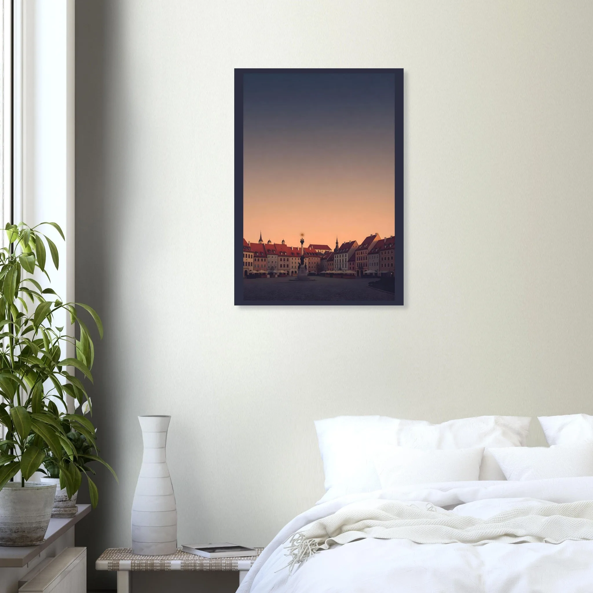 Silhouette skyline poster of Wiener Neustadt — warm minimalist design, from €19
