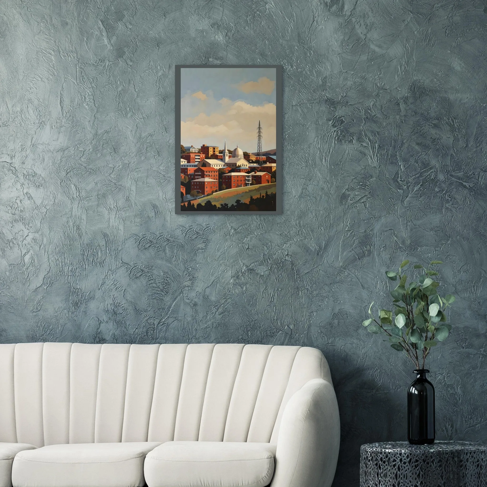 Vintage travel poster-Poster von Uddevalla — warmes minimalistisches Motiv, ab 19 €