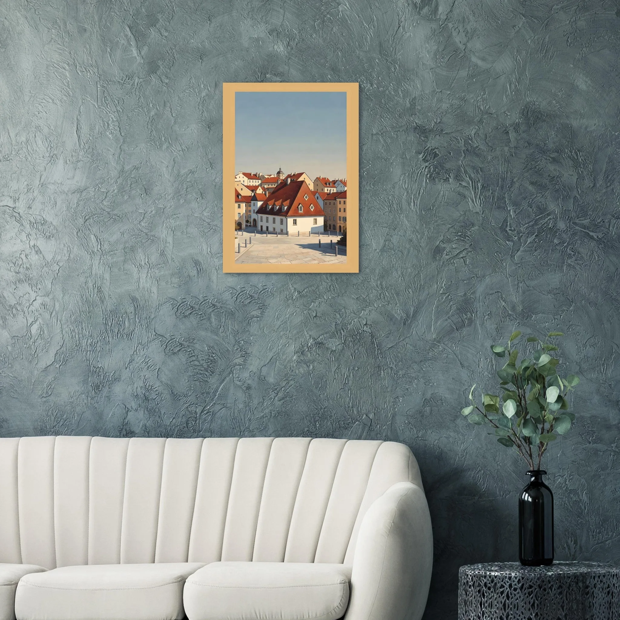 Vintage travel poster-Poster von Lustenau — warmes minimalistisches Motiv, ab 19 €