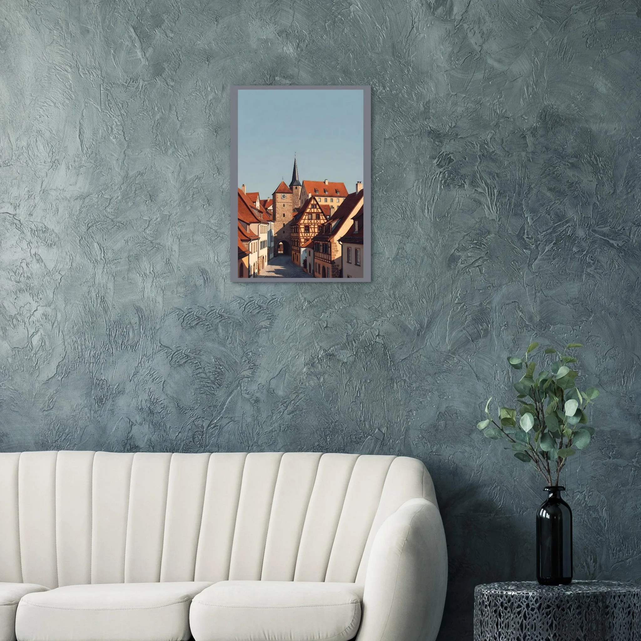 Vintage travel poster-Poster von Rothenburg ob der Tauber — warmes minimalistisches Motiv, ab 19 €