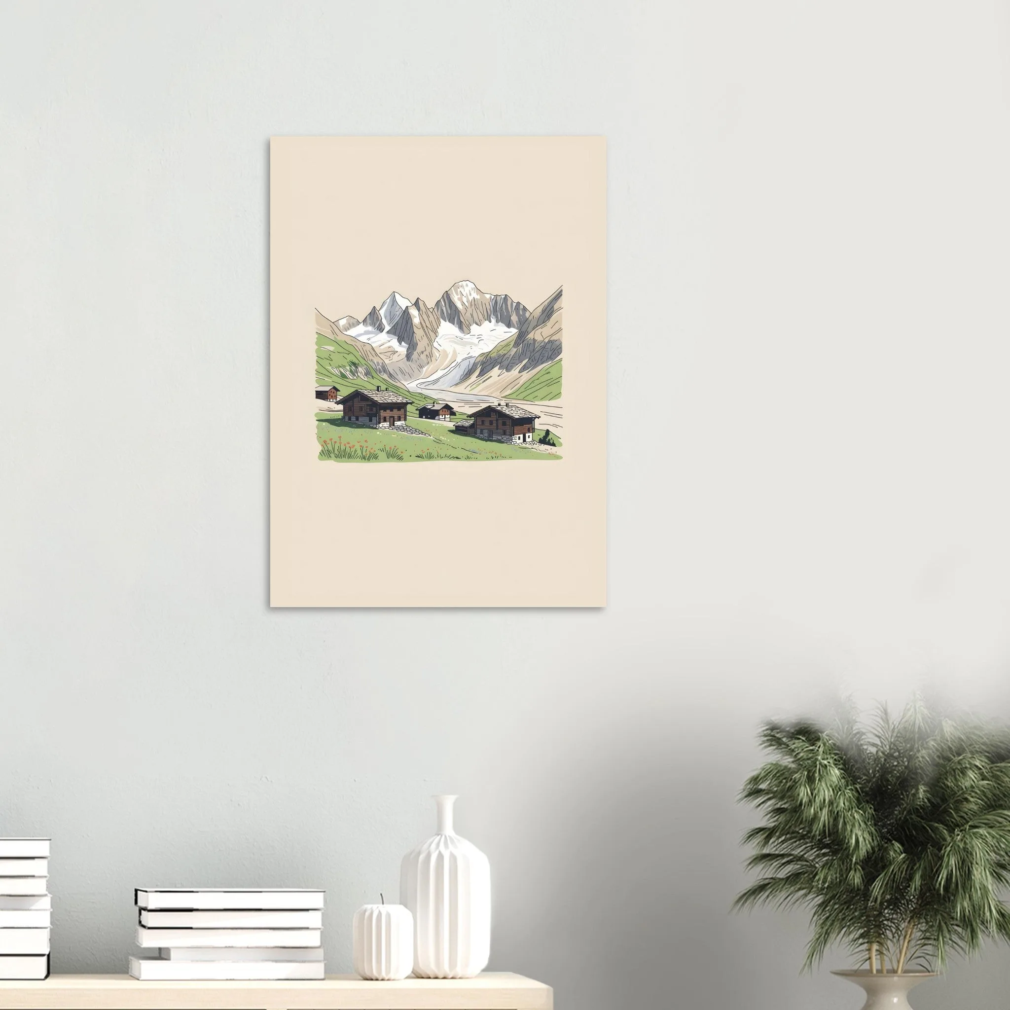 Minimalist line art-Poster von Zermatt — warmes minimalistisches Motiv, ab 19 €
