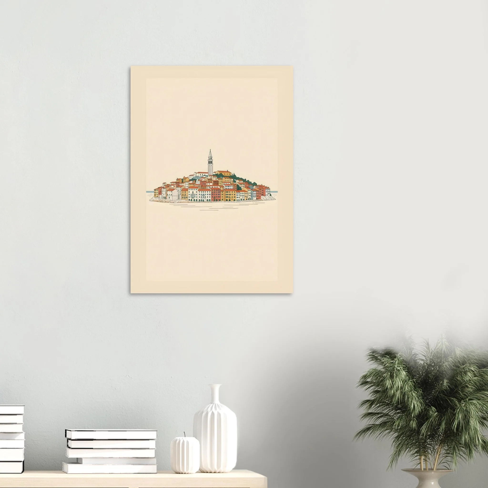 Minimalist line art-Poster von Rovinj — warmes minimalistisches Motiv, ab 19 €