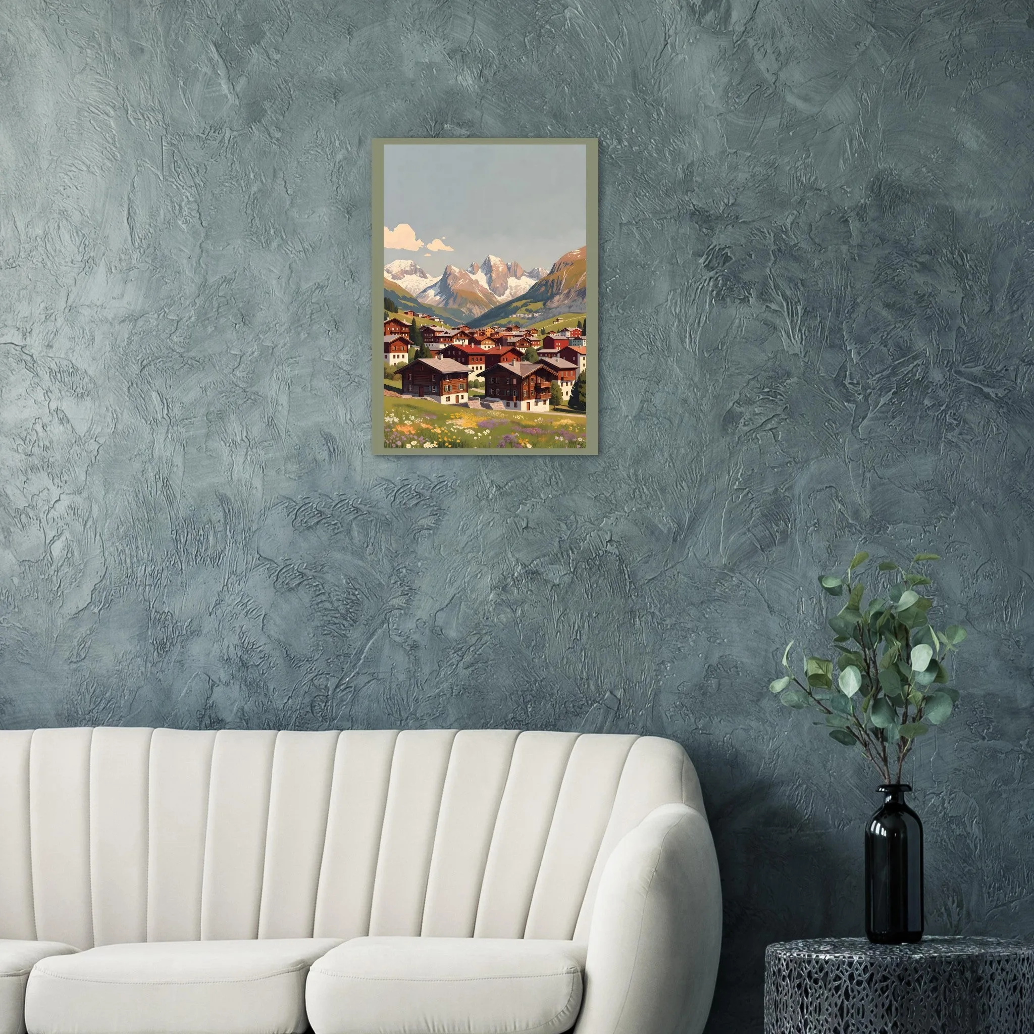 Vintage travel poster-Poster von Zermatt — warmes minimalistisches Motiv, ab 19 €