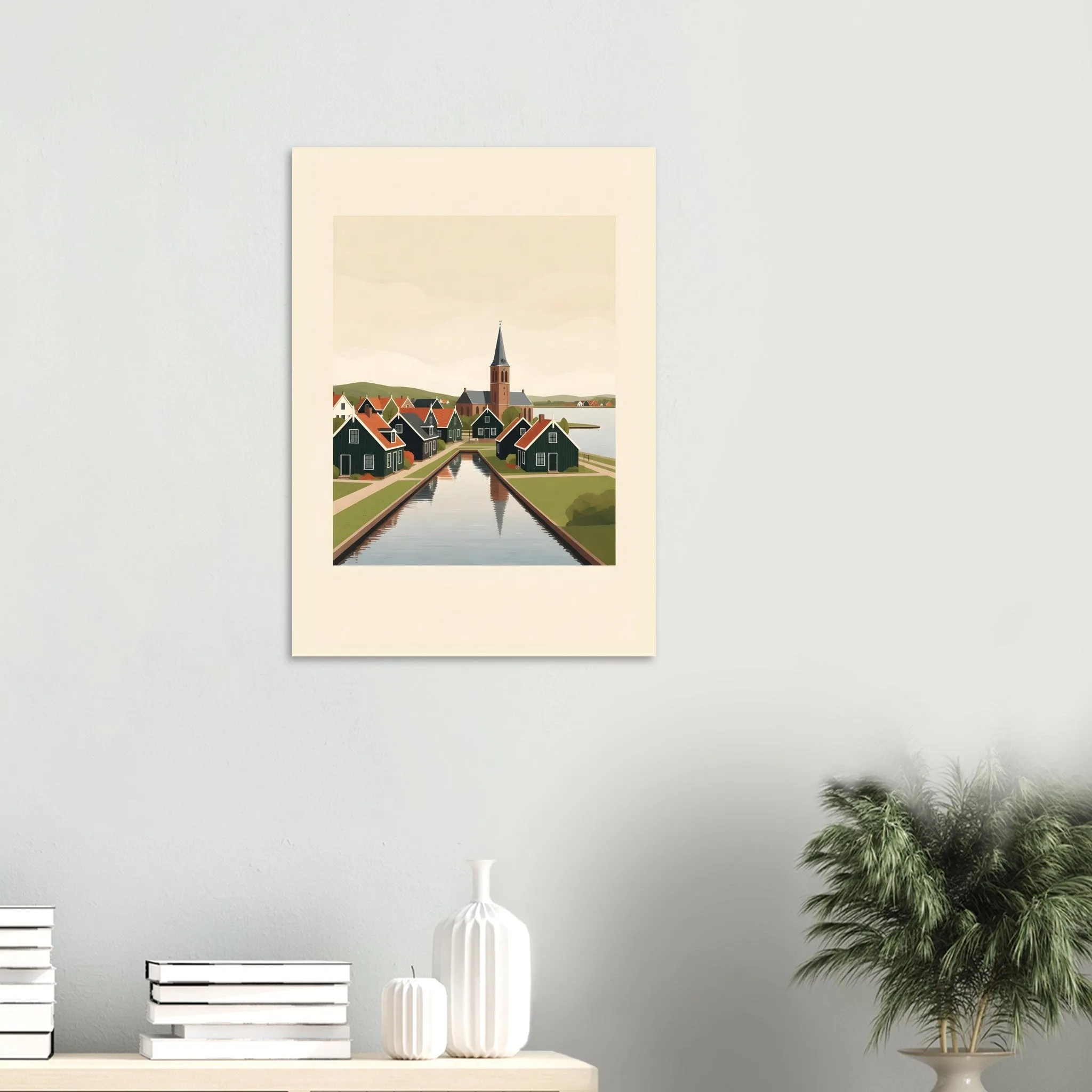 Flat vector illustration poster of Marken — warm minimalist design, from €19