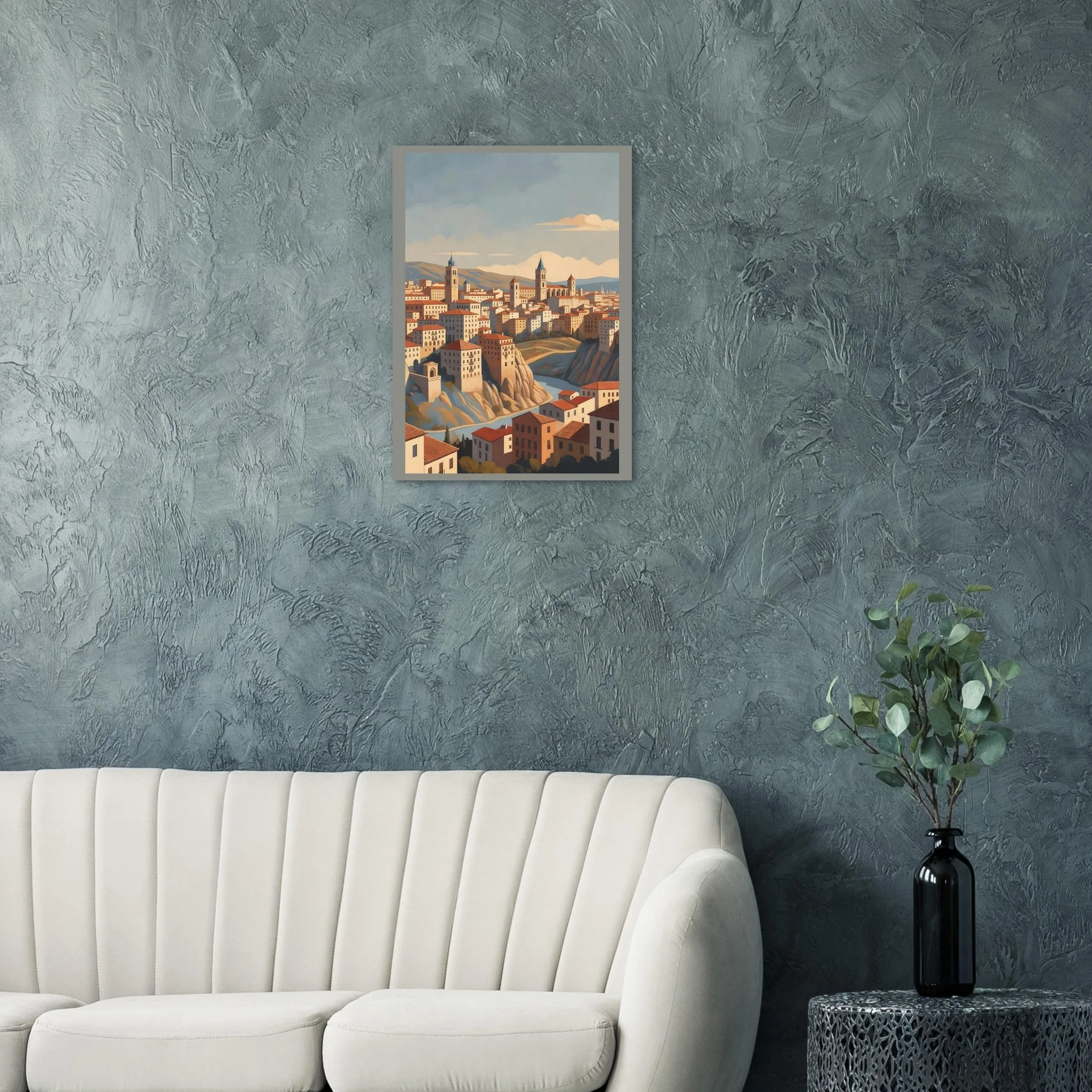 Vintage travel poster poster of Cuenca — warm minimalist design, from €19