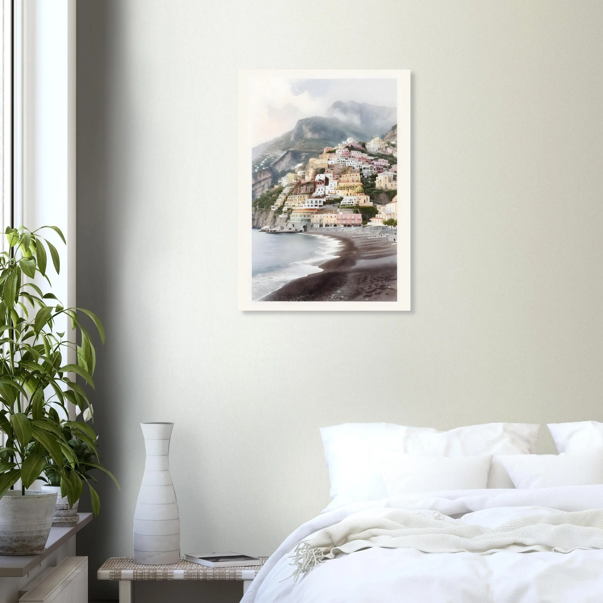 Watercolour landscape-Poster von Positano — warmes minimalistisches Motiv, ab 19 €