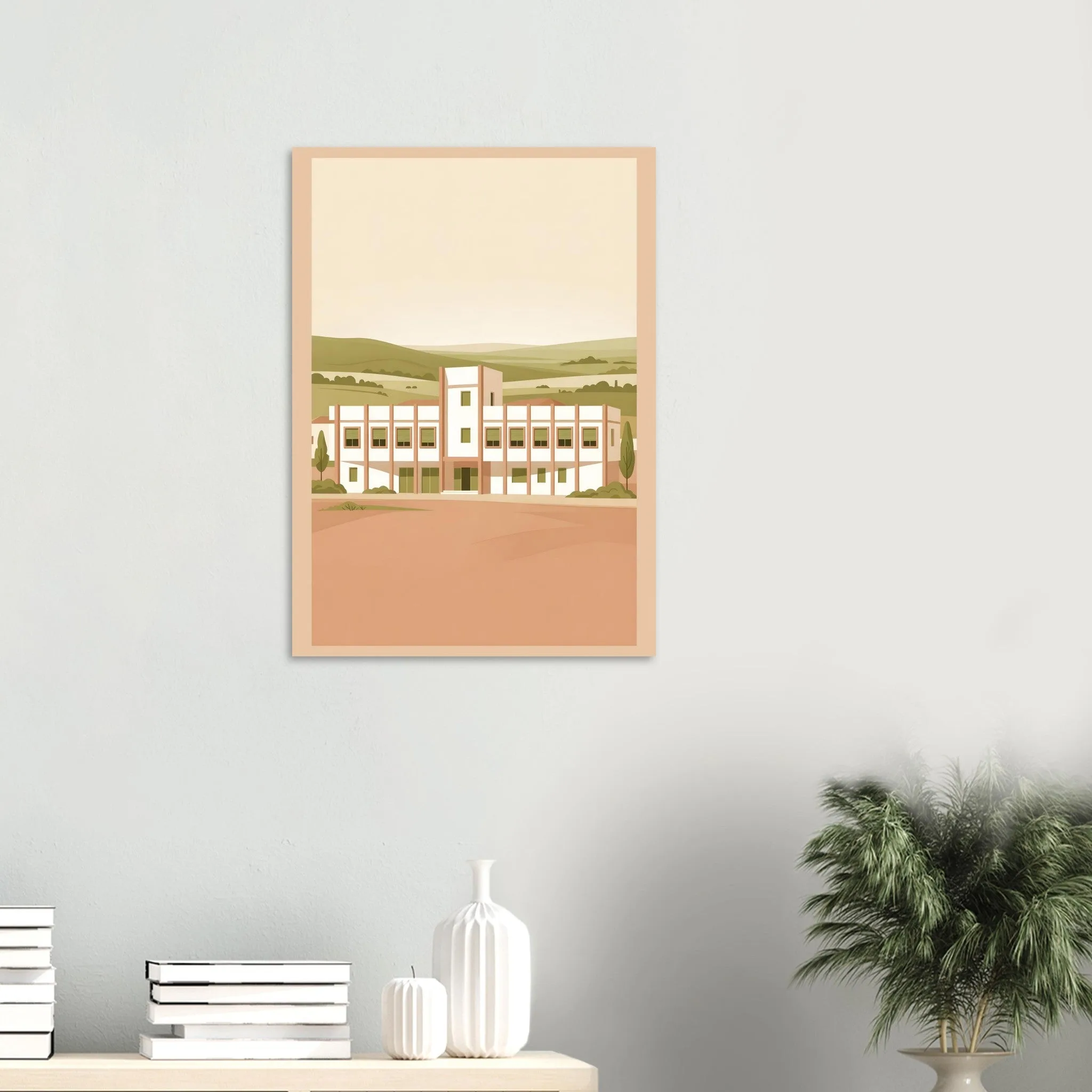 Flat vector illustration poster of Montemor-o-Novo — warm minimalist design, from €19