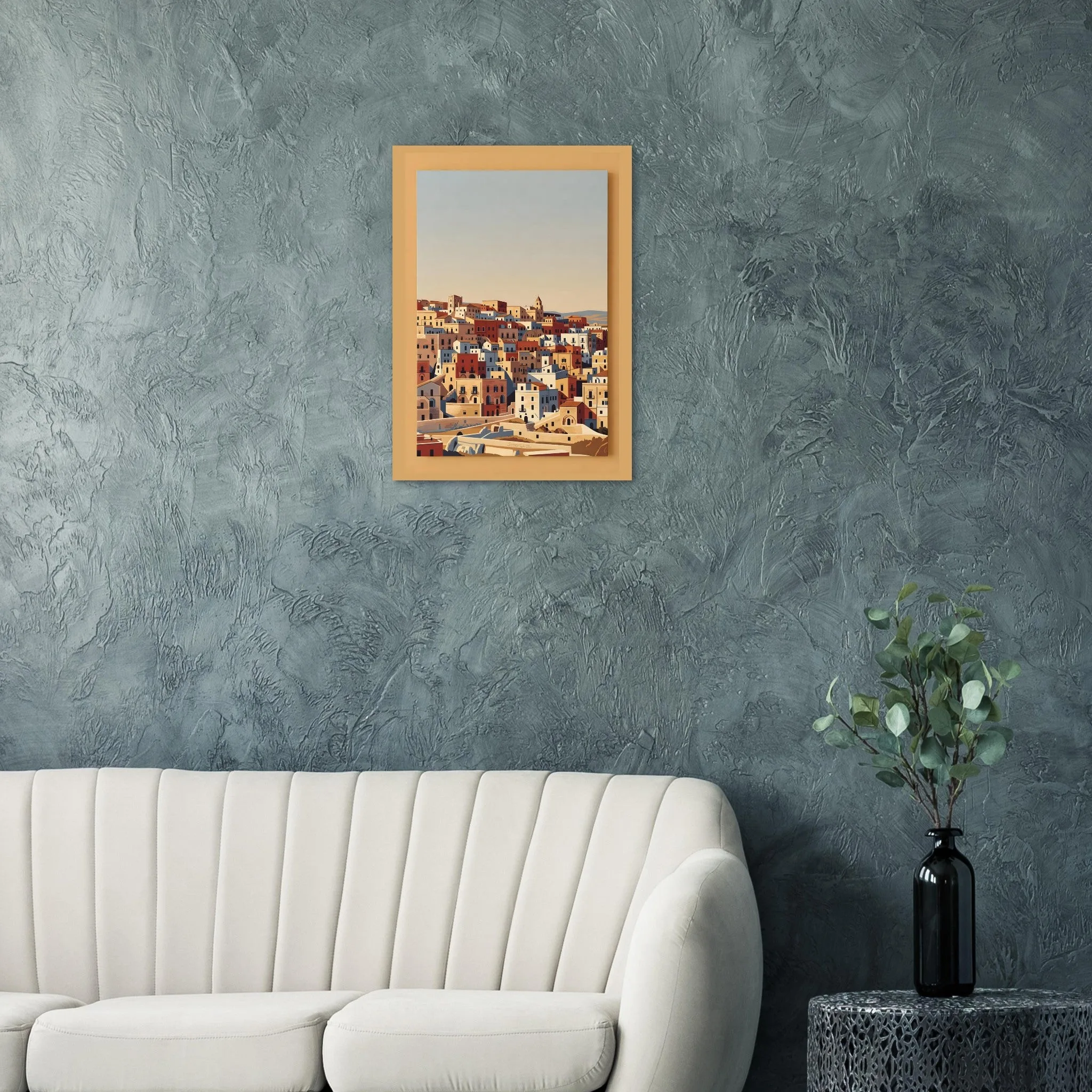 Vintage travel poster poster of Matera — warm minimalist design, from €19