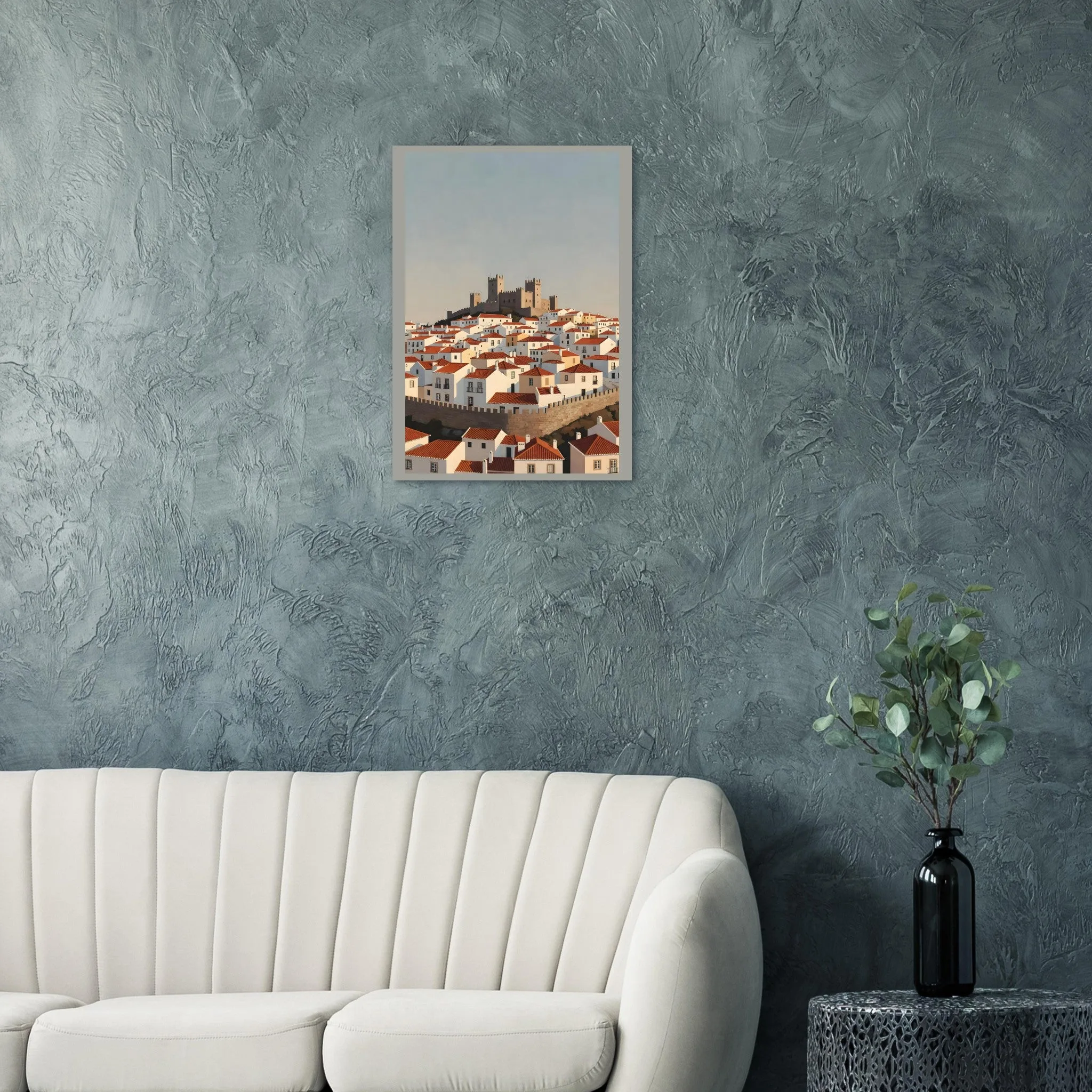 Vintage travel poster poster of Óbidos — warm minimalist design, from €19