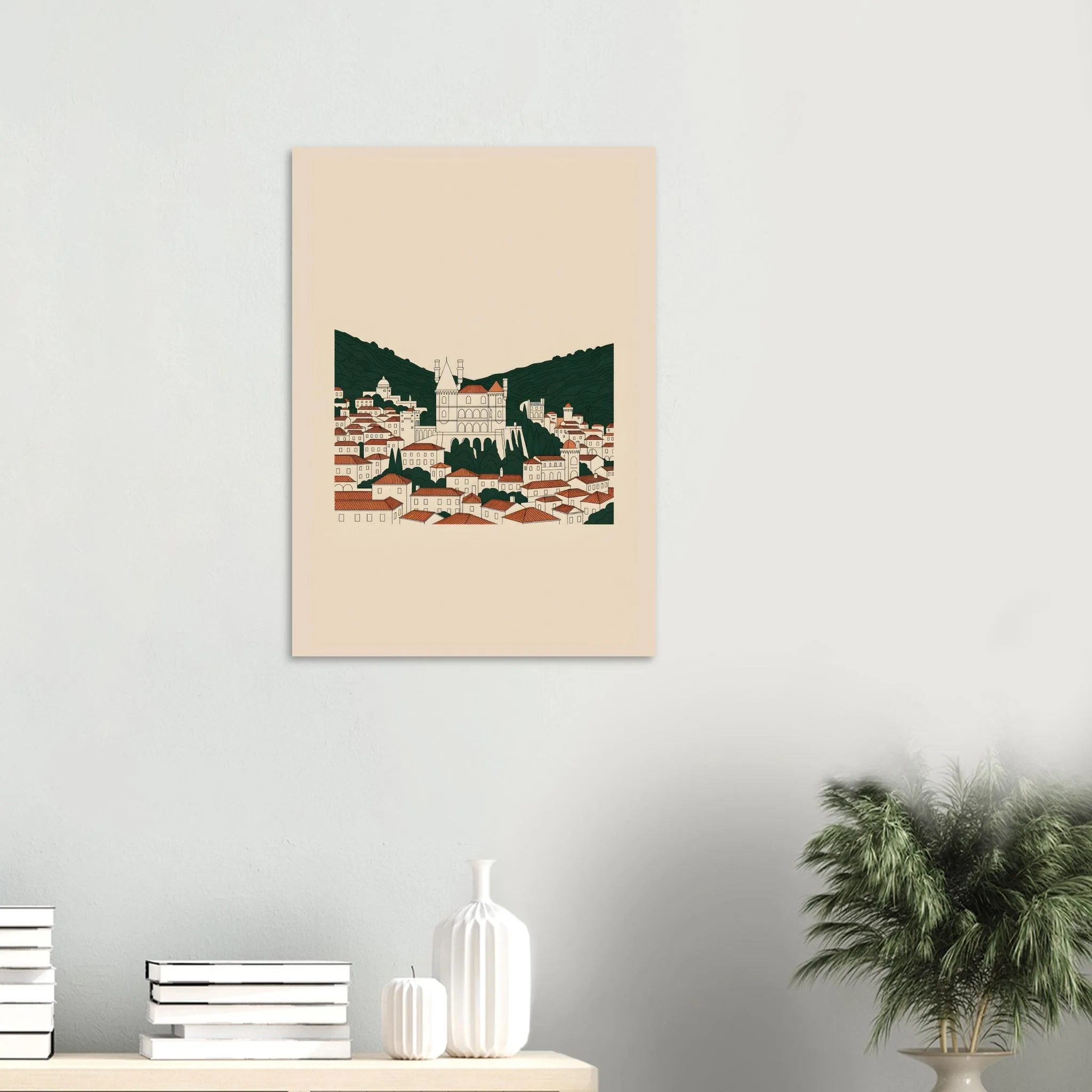 Minimalist line art poster of Sintra — warm minimalist design, from €19