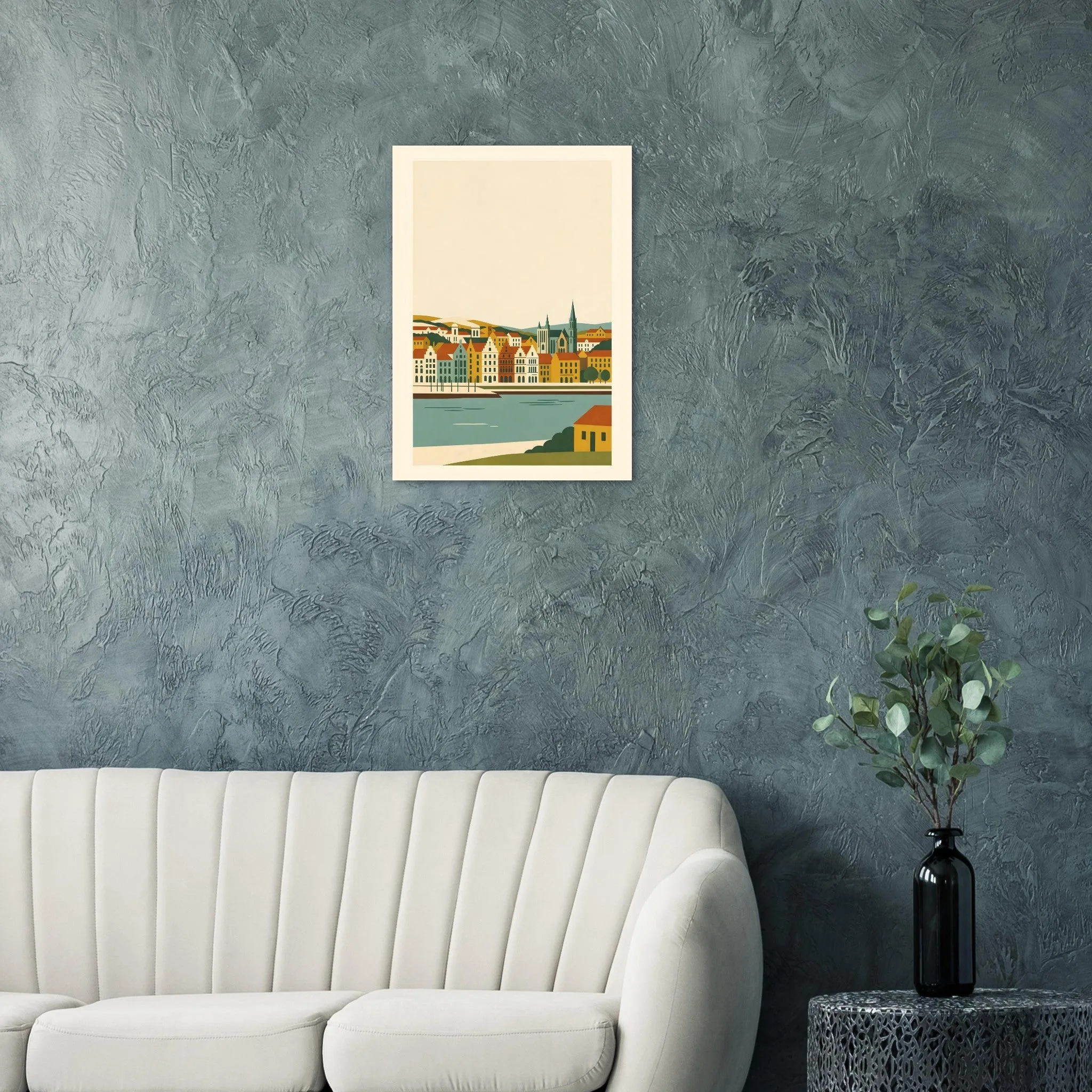 Mid-century modern poster of Anvers — warm minimalist design, from €19