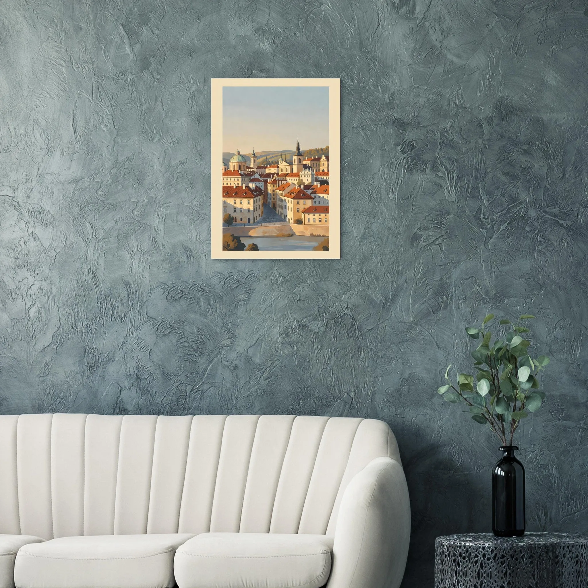 Vintage travel poster poster of Praha — warm minimalist design, from €19