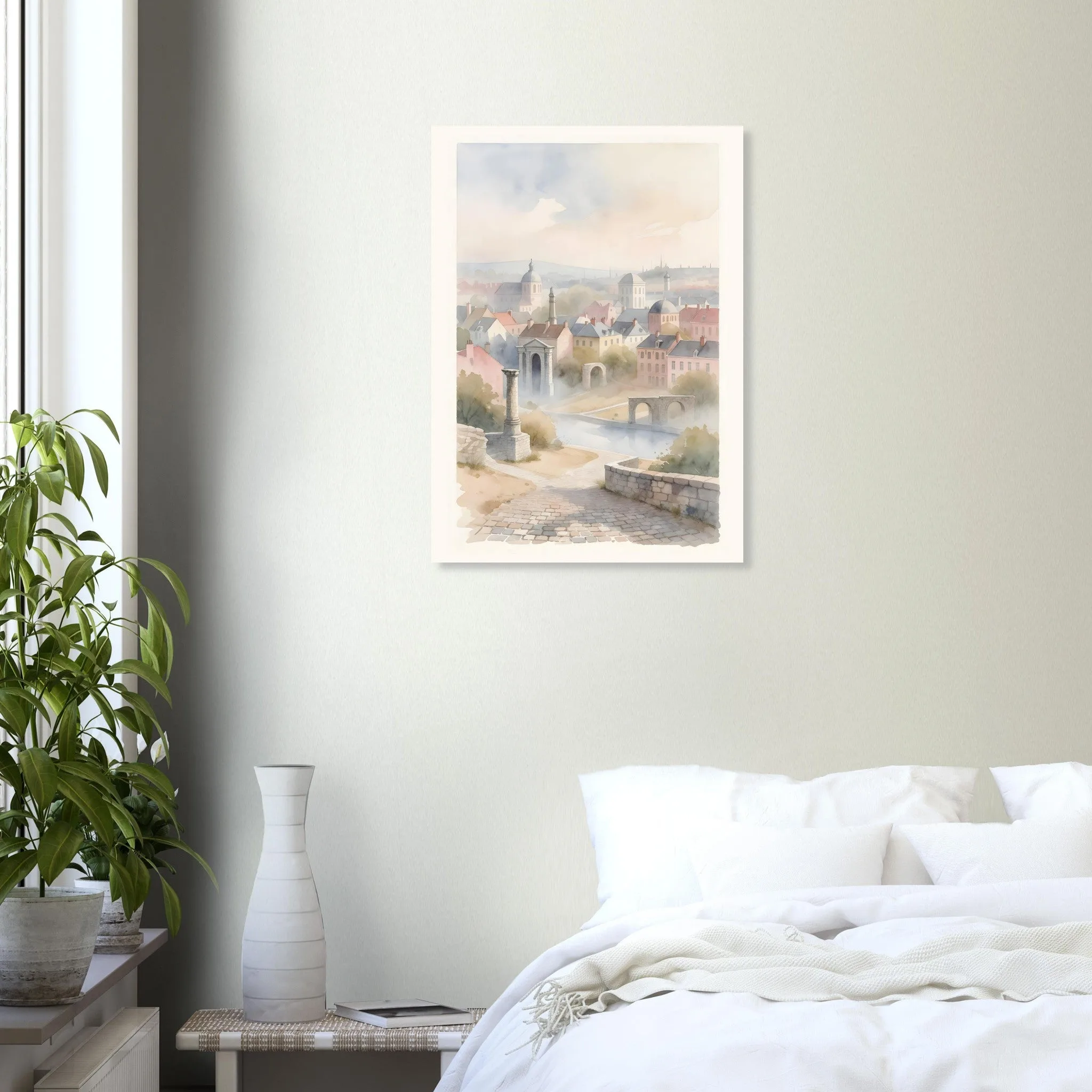 Watercolour landscape-Poster von Bruxelles — warmes minimalistisches Motiv, ab 19 €