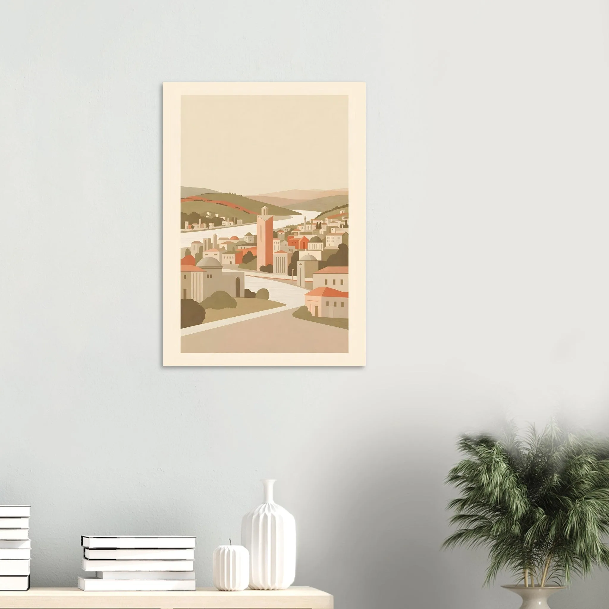 Flat vector illustration poster of София — warm minimalist design, from €19
