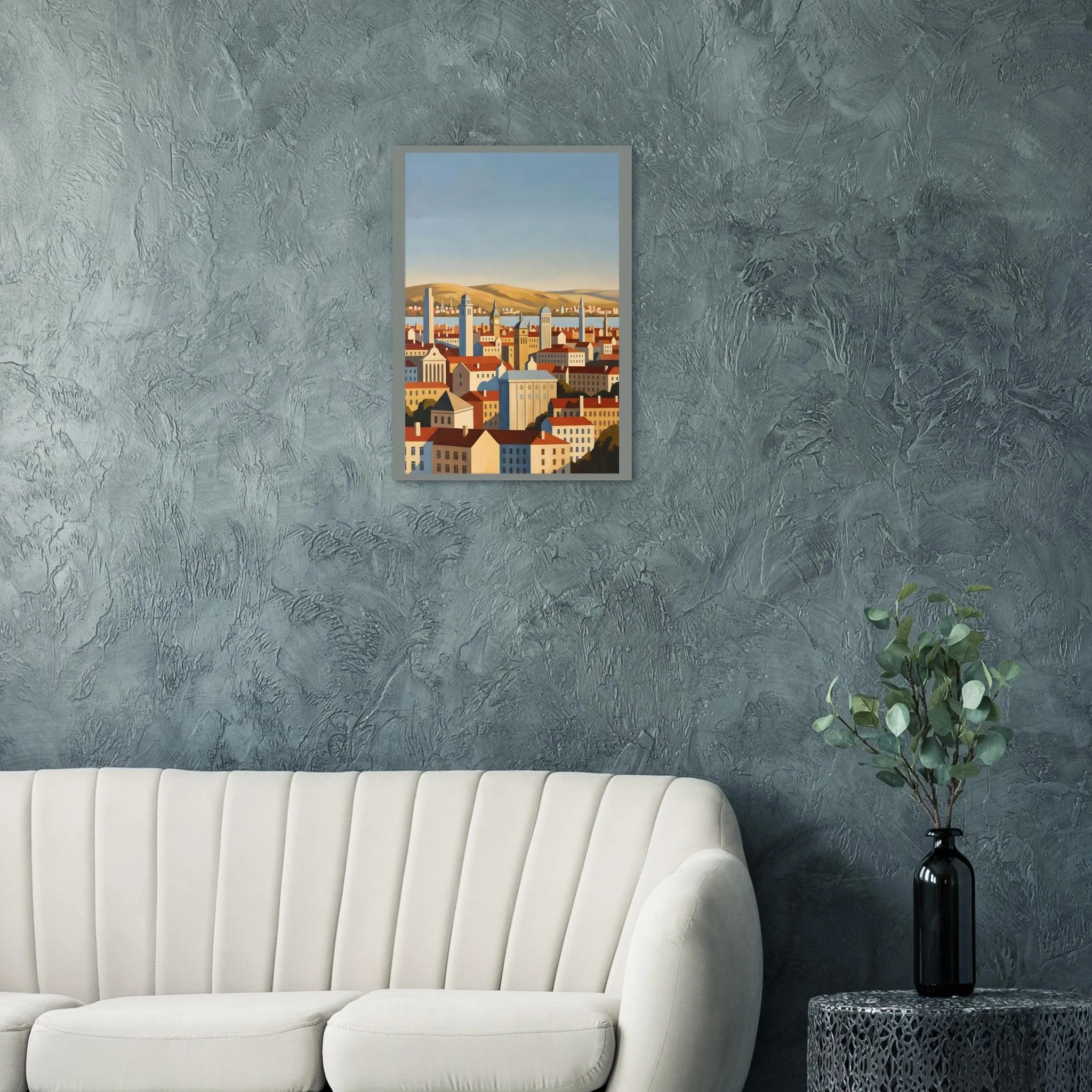 Vintage travel poster-Poster von Bruxelles — warmes minimalistisches Motiv, ab 19 €