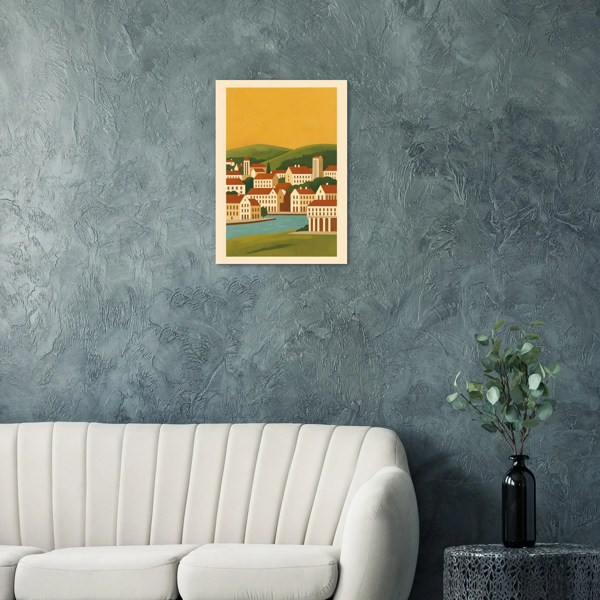 Mid-century modern-Poster von Aarhus — warmes minimalistisches Motiv, ab 19 €